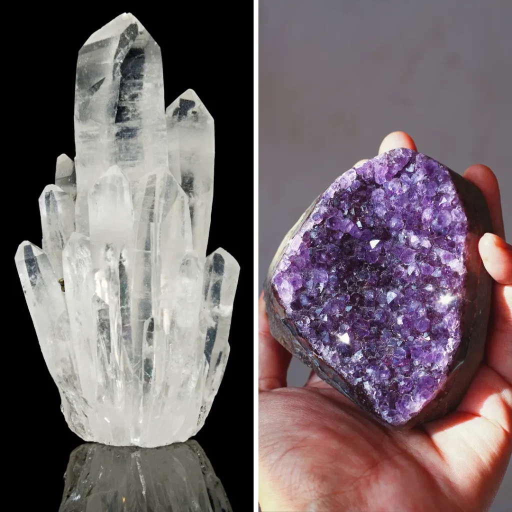 difference between clear quartz and other crystals